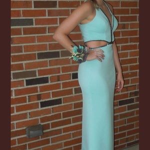 Faviana Teal Prom Dress